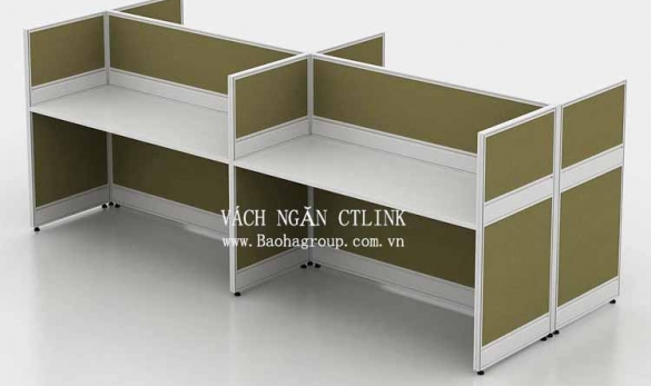 Vách ngăn bàn làm việc bọc nỉ 04 nhân viên